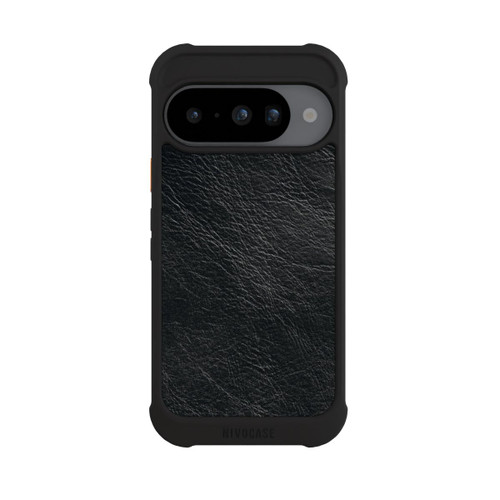 Google Pixel 10 NIVOmax Schwarzer Lederlook Hintergrund