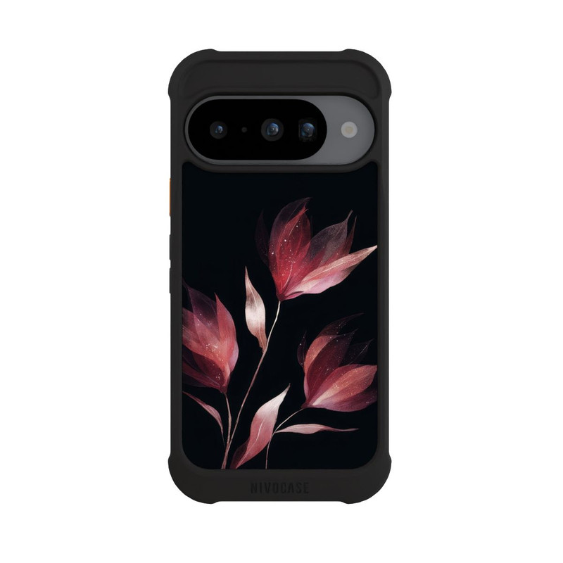 Pixel 10 NIVOmax Burgunderrote Blume Negativ