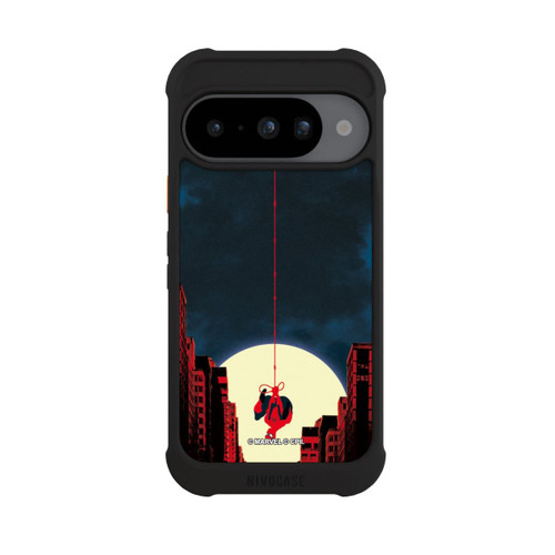 Google Pixel 10 NIVOmax Spider-Man Marvel between Skyscrapers