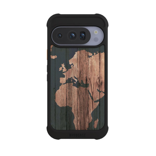 Google Pixel 10 Pro NIVOmax Wooden World Map