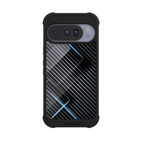 Google Pixel 10 Pro NIVOmax Blaue Linien auf Karbon