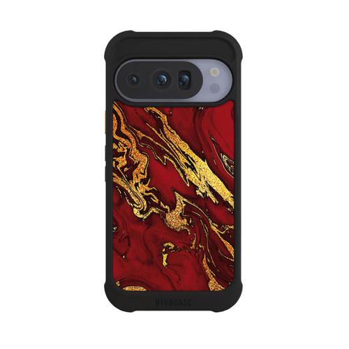 Google Pixel 10 Pro NIVOmax Red Gold Marble Look