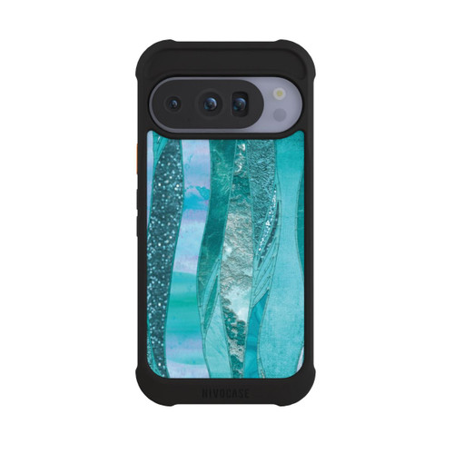 Google Pixel 10 Pro NIVOmax Look pailleté glamour bleu