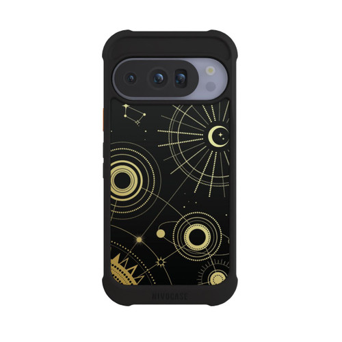 Google Pixel 10 Pro NIVOmax Le noir et l'or semblent abstraits