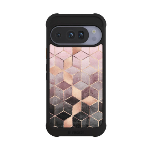 Google Pixel 10 Pro NIVOmax Pink-grauer Farbverlauf Würfel Druck