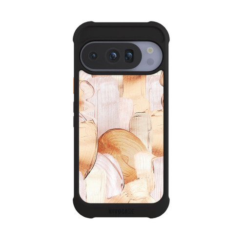 Google Pixel 10 Pro NIVOmax Weiß/Gold Pinsel Muster