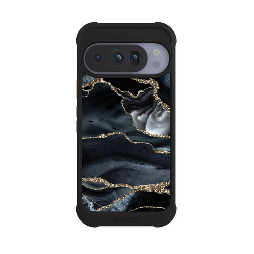 Google Pixel 10 Pro NIVOmax Dunkler Marmor Gold Glitzerlook