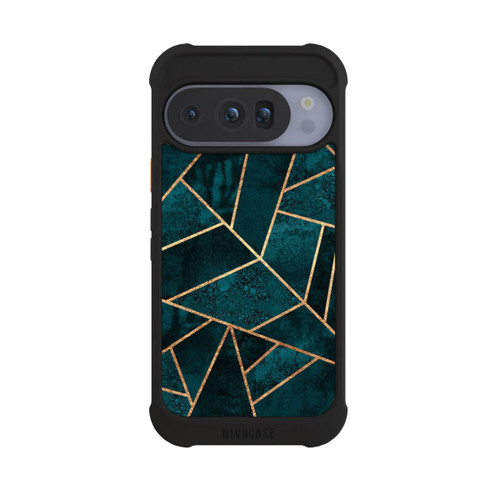 Google Pixel 10 Pro NIVOmax Tief Blaugrün Stein Gold Druck
