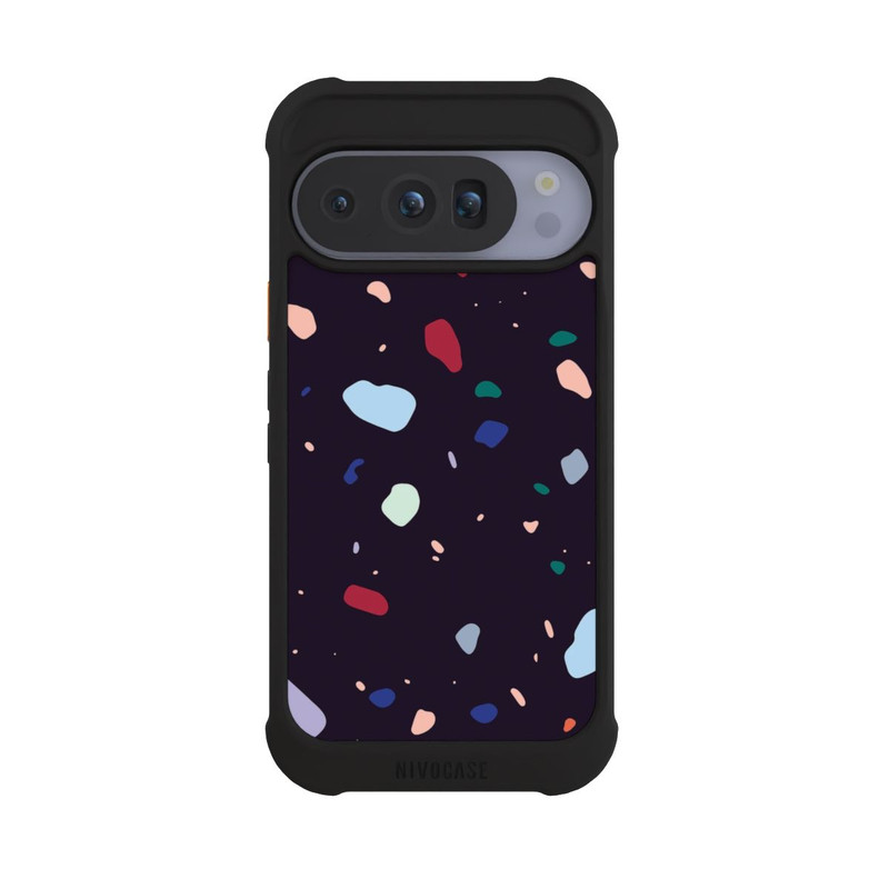 Pixel 10 Pro NIVOmax Terrazzo arrondi foncé moderne