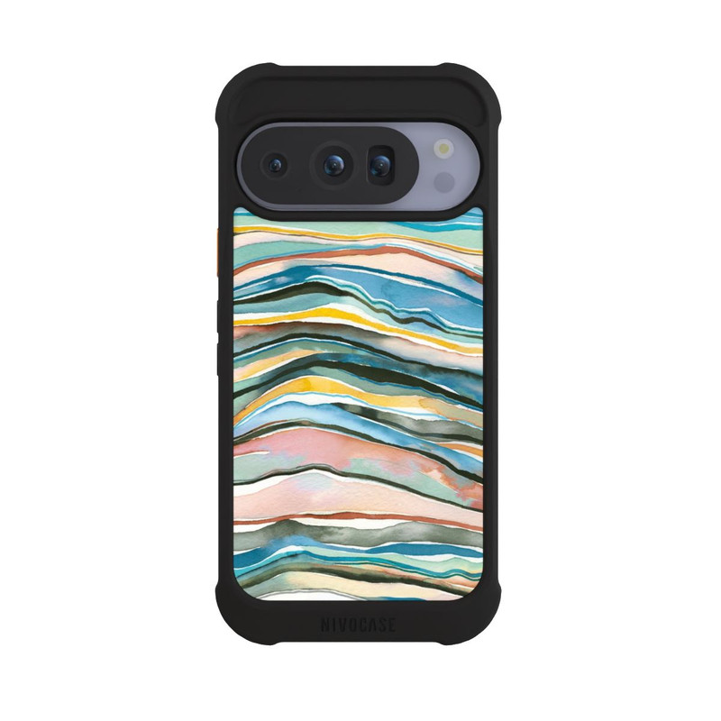 Pixel 10 Pro NIVOmax Couches d'agate aquarelle bleues