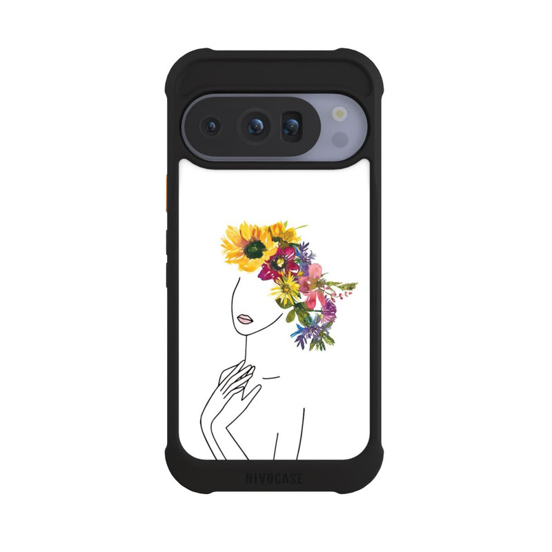 Pixel 10 Pro NIVOmax Line Art Frau mit Blumenkrone