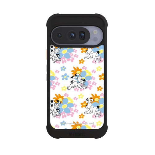 Google Pixel 10 Pro NIVOmax Idéfix sur fleurs colorées