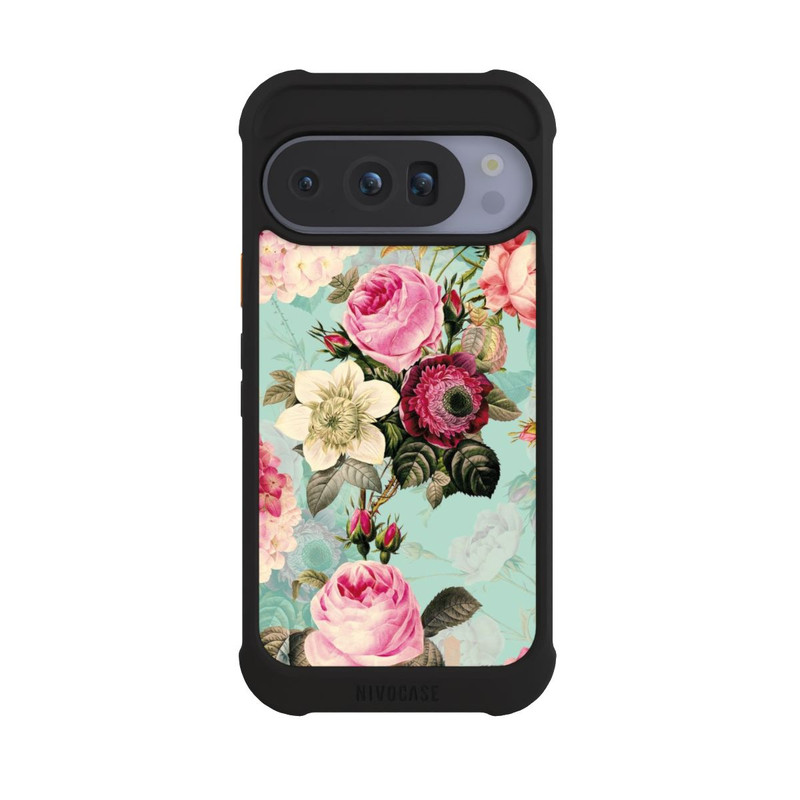 Pixel 10 Pro NIVOmax Türkisfarbene Rosentapete