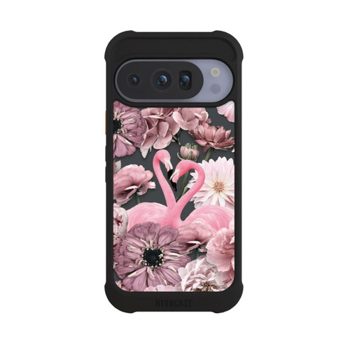 Google Pixel 10 Pro NIVOmax Flamants roses en motif de fleurs