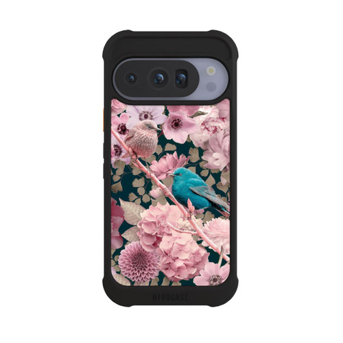 Google Pixel 10 Pro NIVOmax Spatzen im rosa Blumenmuster