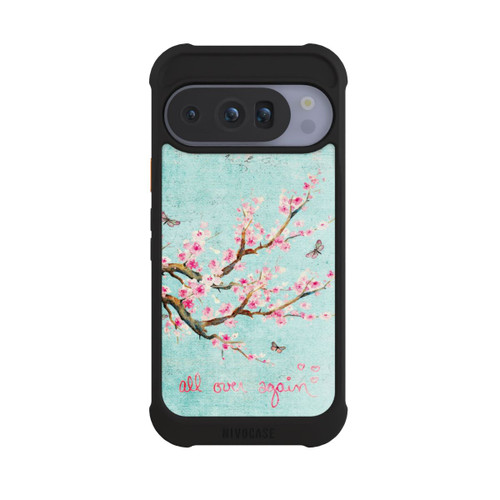 Google Pixel 10 Pro NIVOmax Motif d'arbre en fleurs de cerisier bleu