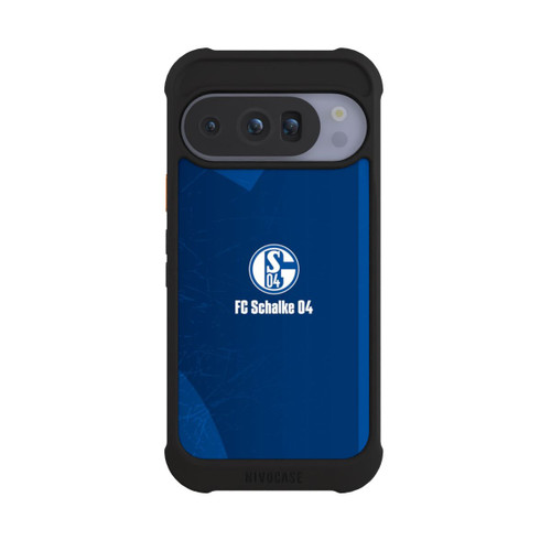 Google Pixel 10 Pro NIVOmax Schalke 04 Blauer Hintergrund Mit Logo