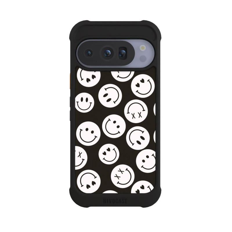 Pixel 10 Pro NIVOmax Smiles Emotes Pattern Black And White