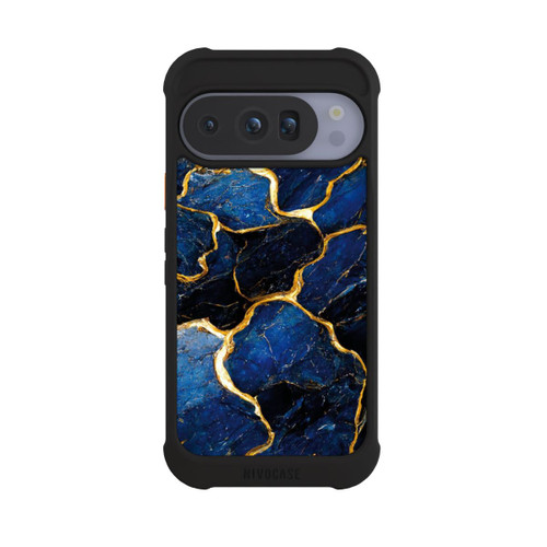 Google Pixel 10 Pro NIVOmax Couches d'impression en marbre bleu et or