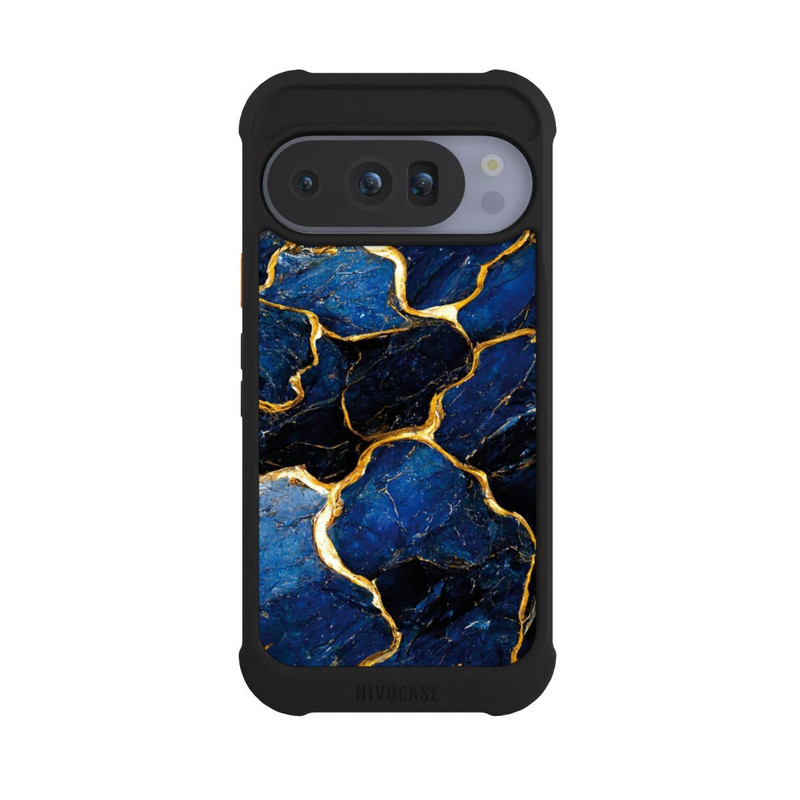 Pixel 10 Pro NIVOmax Couches d'impression en marbre bleu et or