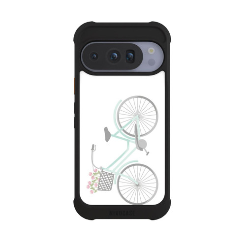 Google Pixel 10 Pro NIVOmax Retro Fahrrad weißer Hintergrund 