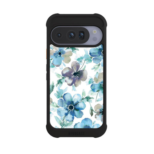 Google Pixel 10 Pro NIVOmax Blaues Blumenmuster Trendy