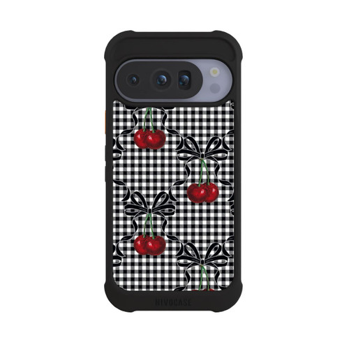 Google Pixel 10 Pro NIVOmax Kirschen Muster Schwarz