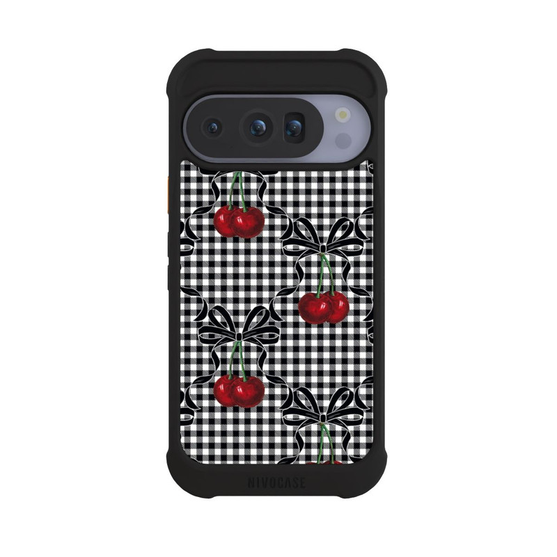 Pixel 10 Pro NIVOmax Kirschen Muster Schwarz