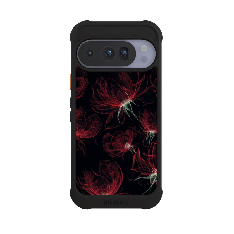 Pixel 10 Pro NIVOmax Red Flowers Wallpaper