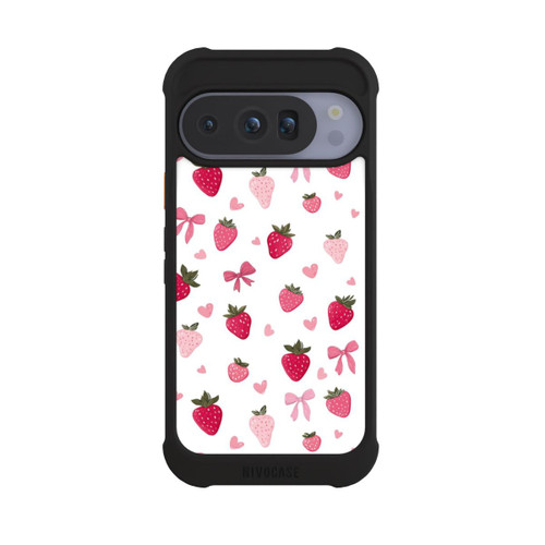 Google Pixel 10 Pro NIVOmax Erdbeer Herz Schleifen Muster Pink