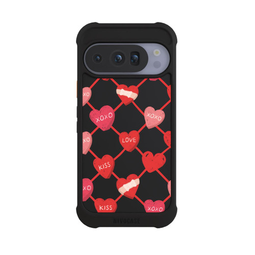 Google Pixel 10 Pro NIVOmax Herz Muster XOXO Rot