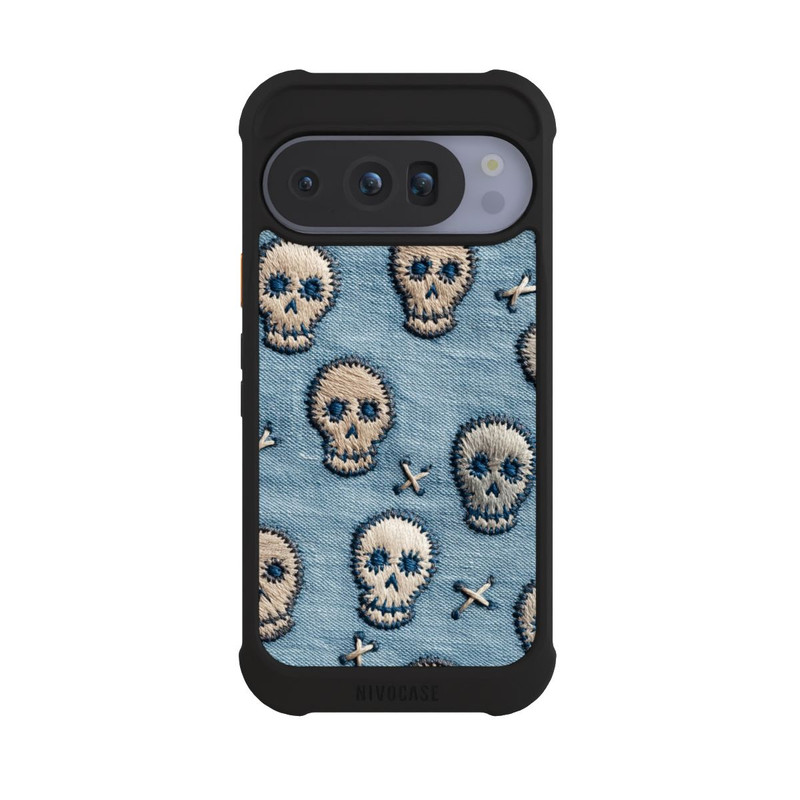 Pixel 10 Pro NIVOmax Skulls on Jeans Pattern