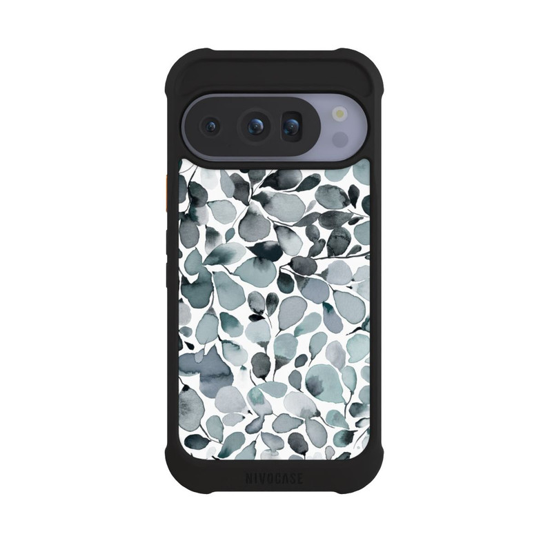 Pixel 10 Pro NIVOmax Eucalyptus Watercolor Leaves Grey