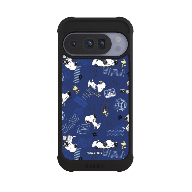 Pixel 10 Pro NIVOmax Peanuts Travel Stamps Pattern Blue