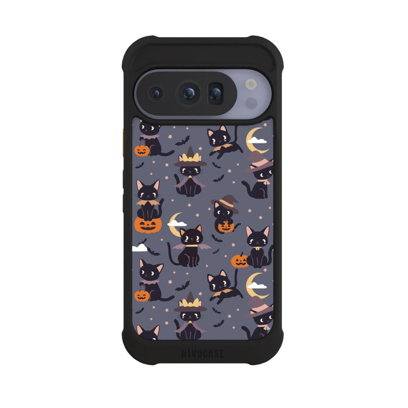 Pixel 10 Pro NIVOmax Cute Halloween Witch Cats and Pumpkins