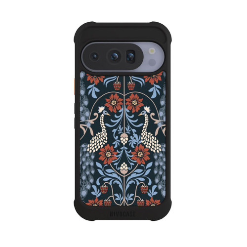 Google Pixel 10 Pro NIVOmax Vintage Peacock Garden Arts and Crafts Floral Dark