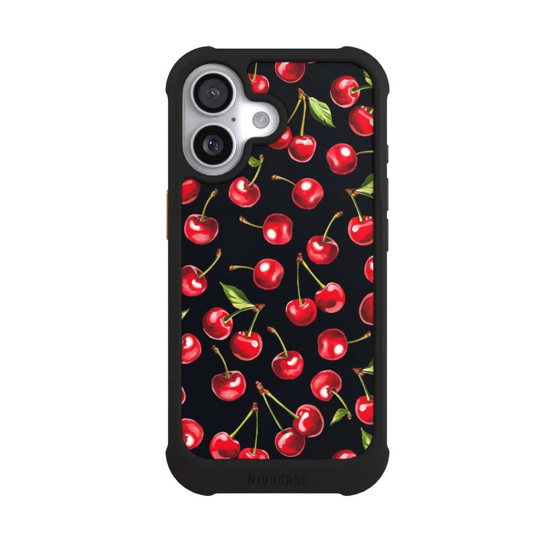 iPhone 17 NIVOmax Cherry Pattern Black with AI