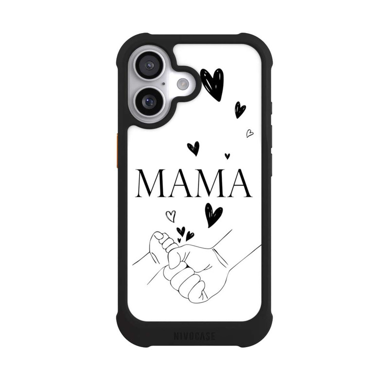 iPhone 17 NIVOmax Muttertag Line Art Hände Schwarz Weiß