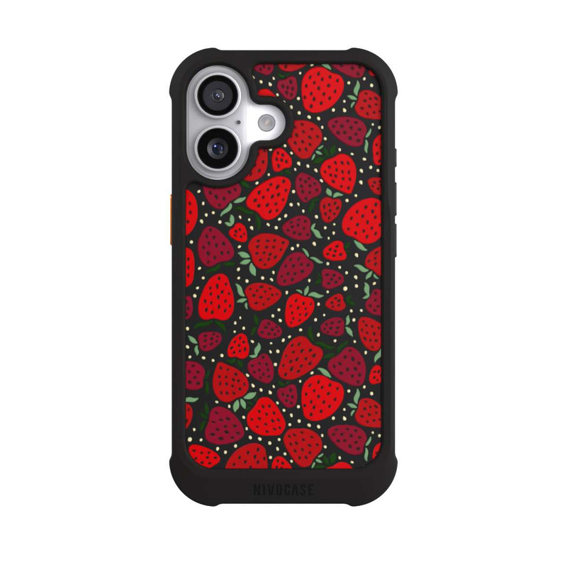 iPhone 17 NIVOmax Strawberry Pattern Comic Transparent