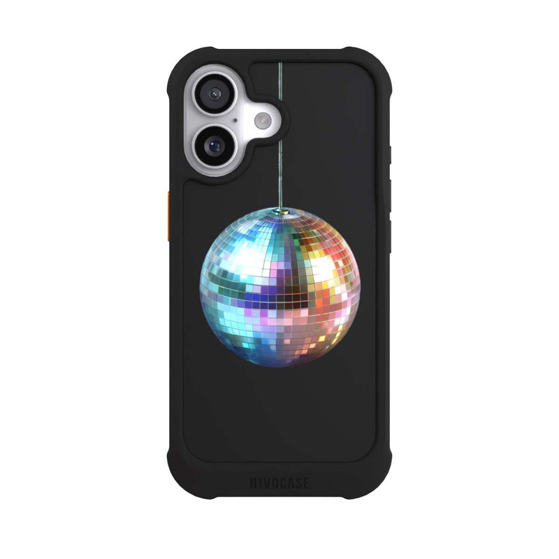 iPhone 17 NIVOmax Discokugel Party Blau Gold Transparent mit KI