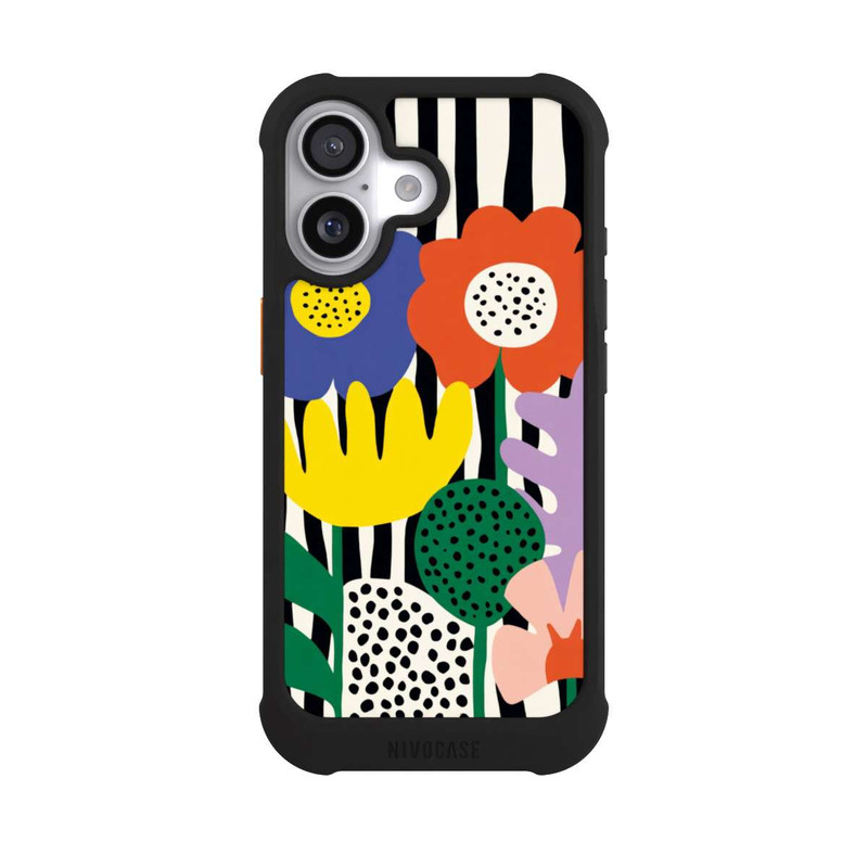 iPhone 17 NIVOmax Flowers Striped Background