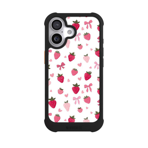 Apple iPhone 17 NIVOmax Erdbeer Herz Schleifen Muster Pink