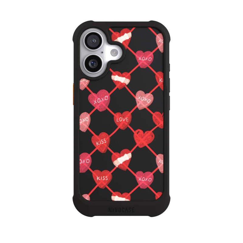 iPhone 17 NIVOmax Heart Pattern XOXO Red