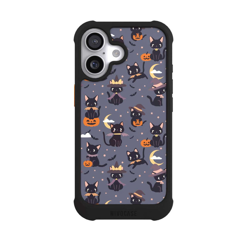 iPhone 17 NIVOmax Cute Halloween Witch Cats and Pumpkins