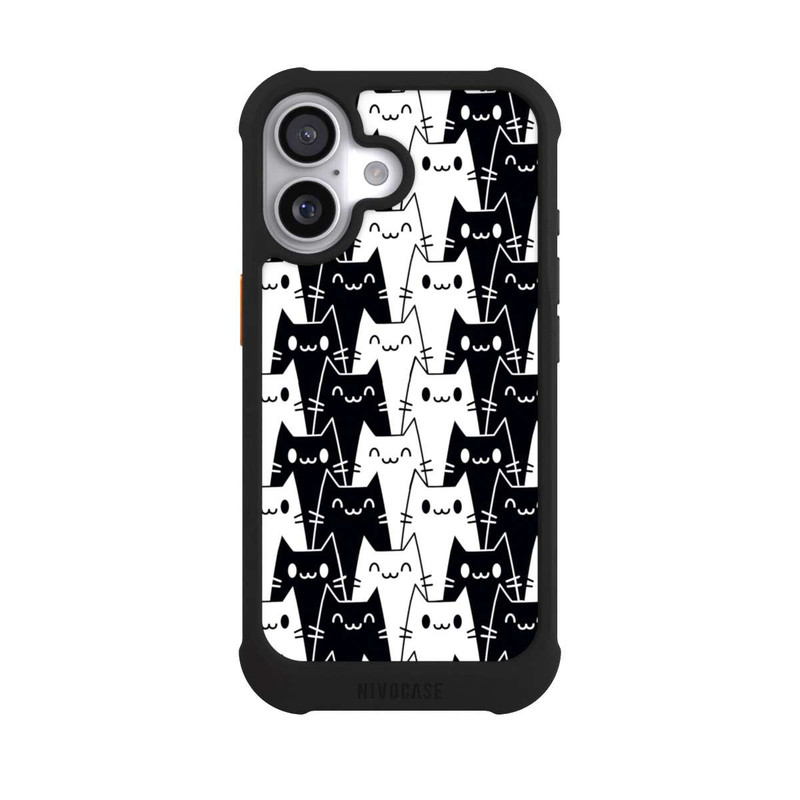 iPhone 17 NIVOmax Papier Peint Chat Noir Blanc