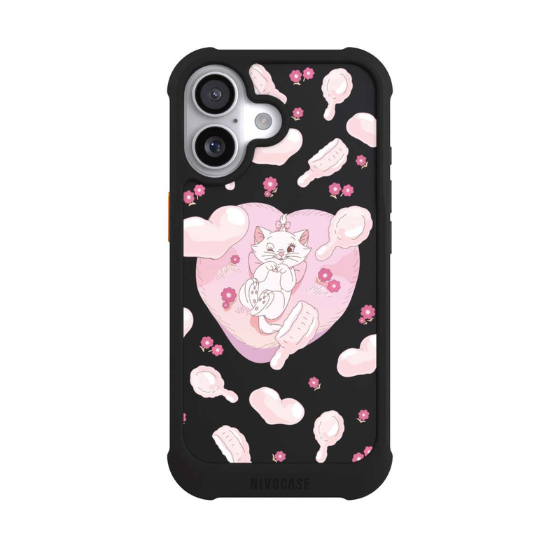 iPhone 17 NIVOmax Aristochats Marie Cœurs Rose Transparent