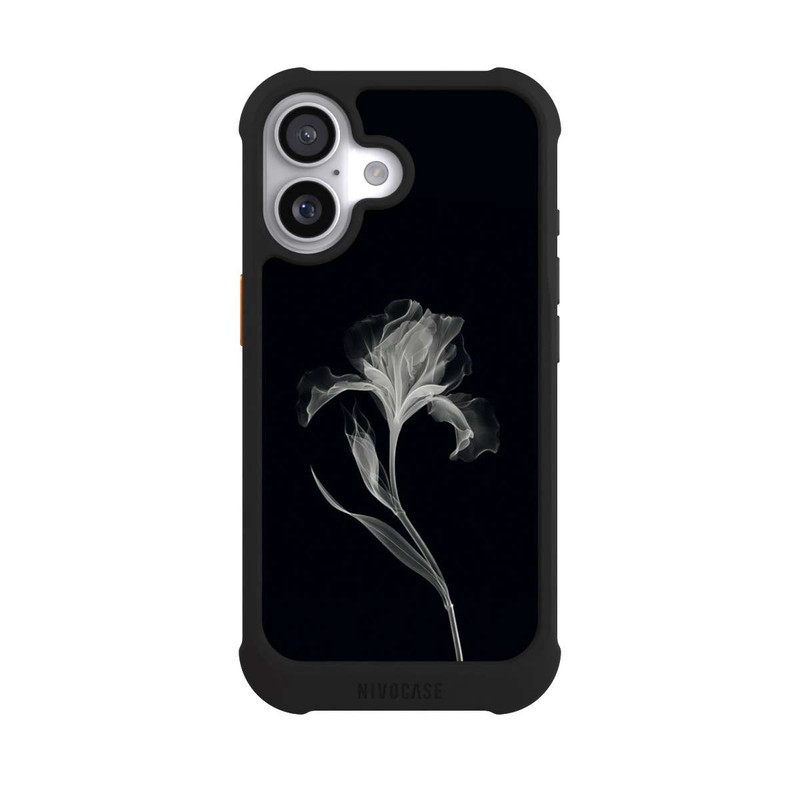 iPhone 17 NIVOmax Fleur négative Gris sur noir avec IA