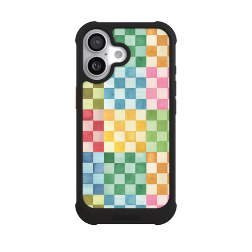 Apple iPhone 17 NIVOmax Checkerboard Watercolor Chess Geometric Red