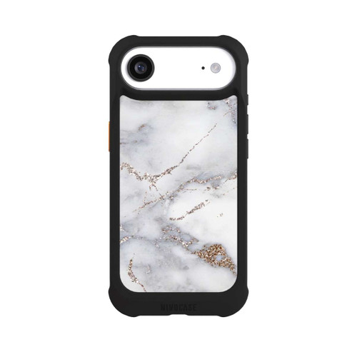 Apple iPhone Air NIVOmax Silberglitzer Marmorlook