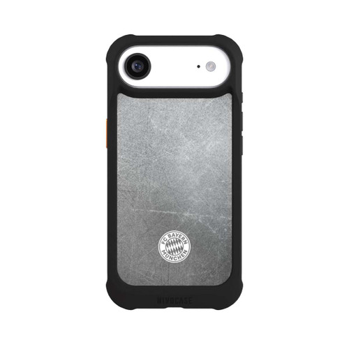 Apple iPhone Air NIVOmax Klassisches FCB Logo Klein - Weiß auf Metalllook
